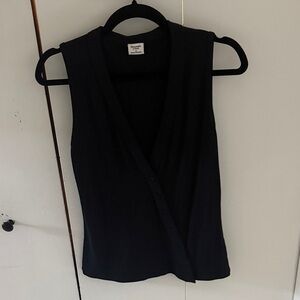 Abercrombie & Fitch Asymmetrical Button Down Black Sleeveless Vest